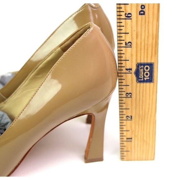 Carolinna Espinosa PATENT BEIGE REAL LEATHER HIGH HEEL POINTED PUMP SHOES 6.5M - Picture 12 of 12